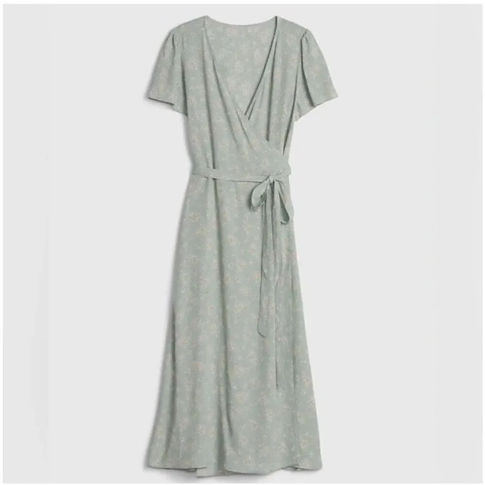 GAP midi floral wrap dress